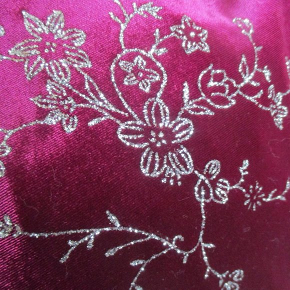 Purple Velour w/ Silver Design Party Dress 1X - Picture 5 of 12